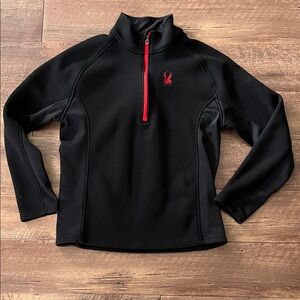 Spyder Black and Red Zip-Up Sweater Fleece Lined